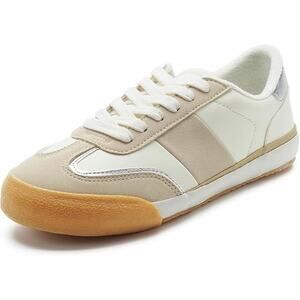 Funky Monkey Womens Size 9 Tan White Anti Slip Lace Up Classic Sneaker Shoes